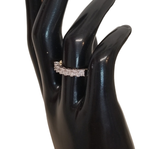 PAJ 925 GOLD OVER STERLING SILVER & CZ LADIES RING - Picture 2 of 7